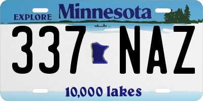 MN license plate 337NAZ