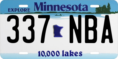 MN license plate 337NBA