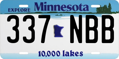 MN license plate 337NBB