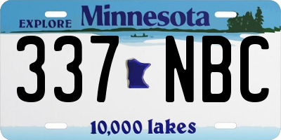 MN license plate 337NBC