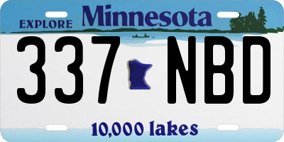MN license plate 337NBD