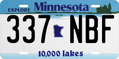 MN license plate 337NBF