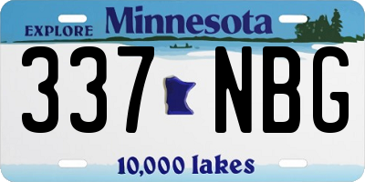 MN license plate 337NBG