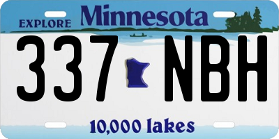 MN license plate 337NBH