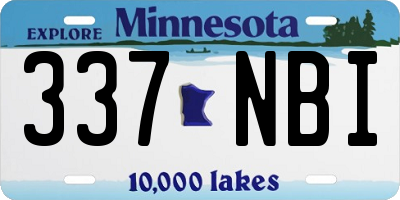 MN license plate 337NBI