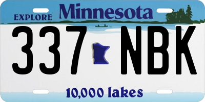 MN license plate 337NBK