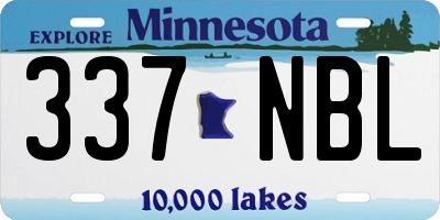 MN license plate 337NBL