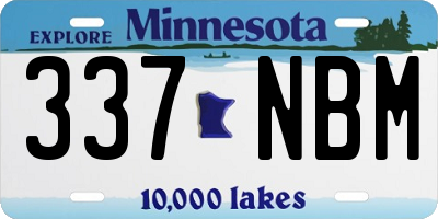 MN license plate 337NBM