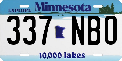 MN license plate 337NBO