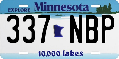 MN license plate 337NBP