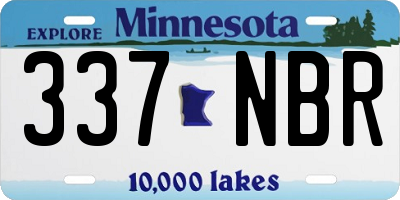 MN license plate 337NBR