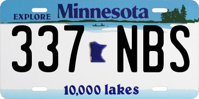 MN license plate 337NBS