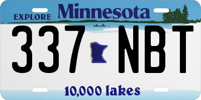 MN license plate 337NBT