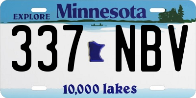 MN license plate 337NBV