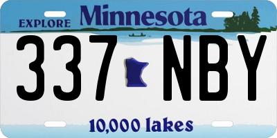 MN license plate 337NBY