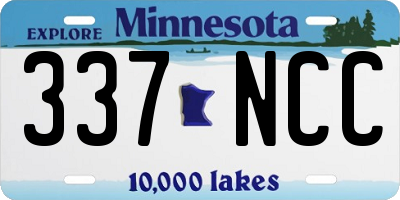 MN license plate 337NCC