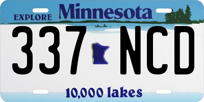 MN license plate 337NCD
