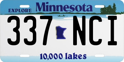 MN license plate 337NCI
