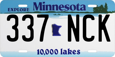 MN license plate 337NCK