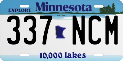 MN license plate 337NCM