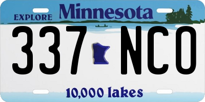 MN license plate 337NCO