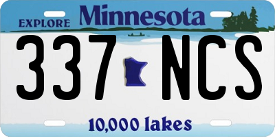 MN license plate 337NCS