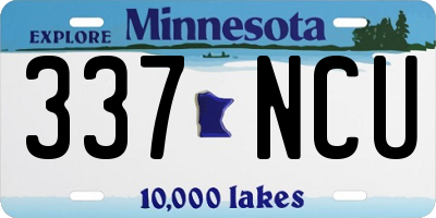 MN license plate 337NCU