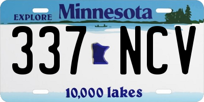 MN license plate 337NCV