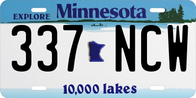 MN license plate 337NCW