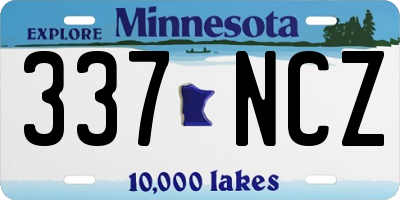 MN license plate 337NCZ
