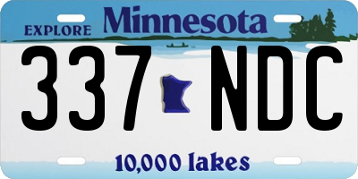 MN license plate 337NDC