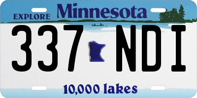 MN license plate 337NDI