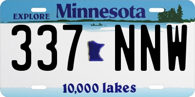 MN license plate 337NNW