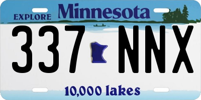 MN license plate 337NNX
