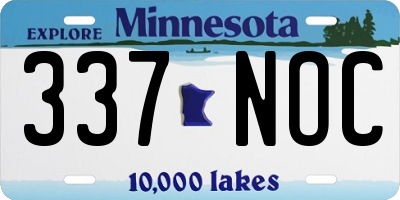 MN license plate 337NOC