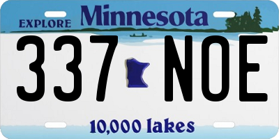 MN license plate 337NOE