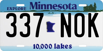 MN license plate 337NOK