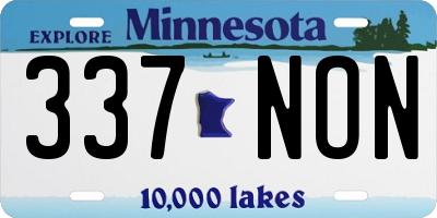 MN license plate 337NON
