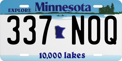 MN license plate 337NOQ