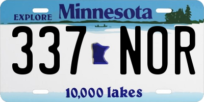 MN license plate 337NOR
