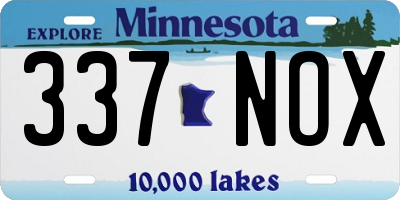 MN license plate 337NOX