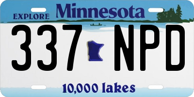 MN license plate 337NPD