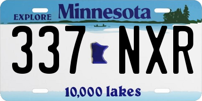 MN license plate 337NXR