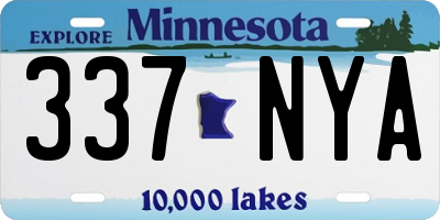 MN license plate 337NYA