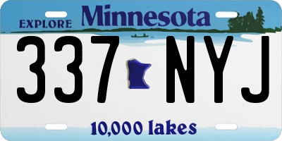 MN license plate 337NYJ