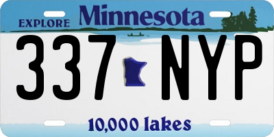 MN license plate 337NYP
