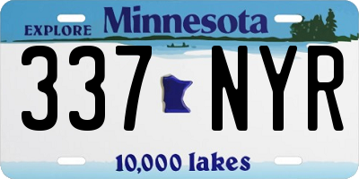 MN license plate 337NYR