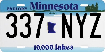 MN license plate 337NYZ