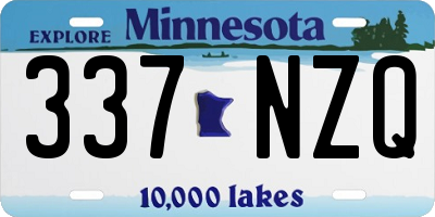 MN license plate 337NZQ