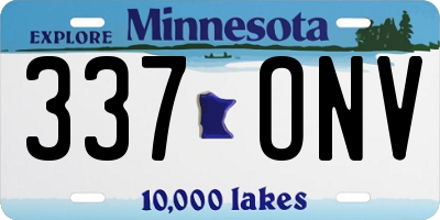 MN license plate 337ONV